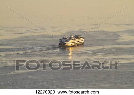 Ferry in Puget Sound, Seattle, Washington, United States View Large Photo Image Stock Image - Ferry in Puget Sound, Seattle, Washington, United States. Fotosearch