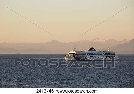 Ferry in Strait Of Georgia between Tsawwassen and Swartz Bay on Vancouver Island; British Columbia, Canada View Large Photo Image Stock Photograph - Ferry in Strait Of Georgia between Tsawwassen and Swartz Bay on Vancouver Island; British Columbia, Canada. Fotosearch