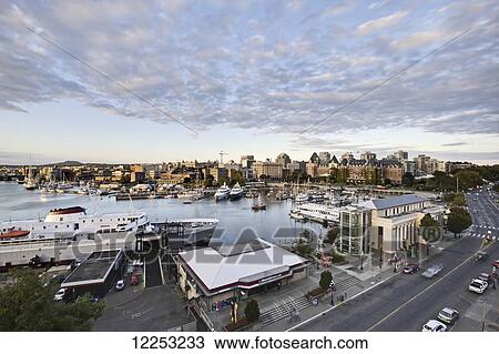 Stock Image - Ferry in Victoria Harbour; Victoria, Vancouver Island, Canada. Fotosearch