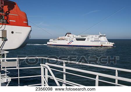 Stock Photo - Ferry leaving Calais; France. Fotosearch