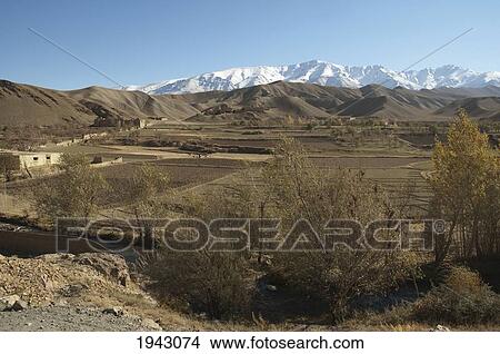 Picture - Fields In Shekh Ali, Parwan Province, Afghanistan. Fotosearch