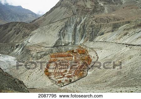 Fields On A Promontory In The Indus River Gorge, Skardu, Northern Areas, Pakistan View Large Photo Image Stock Photography - Fields On A Promontory In The Indus River Gorge, Skardu, Northern Areas, Pakistan. Fotosearch