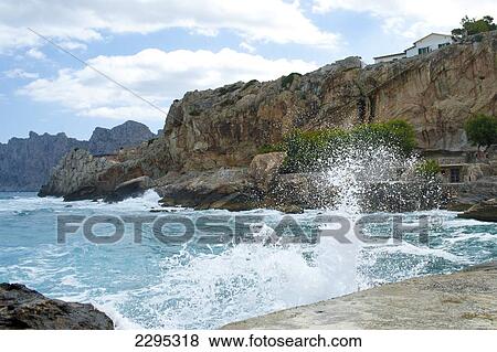 Fierce Sea In Cala Sant Vicenc, Mallorca, Balearic Islands, Spain View Large Photo Image Stock Photo - Fierce Sea In Cala Sant Vicenc, Mallorca, Balearic Islands, Spain. Fotosearch
