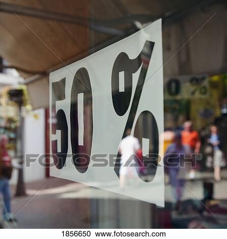 Fifty Percent Discount Sign In Shop Window View Large Photo Image Stock Image - Fifty Percent Discount Sign In Shop Window. Fotosearch