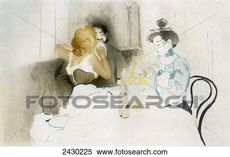 Stock Photography - Figures seated in a caf. Fotosearch