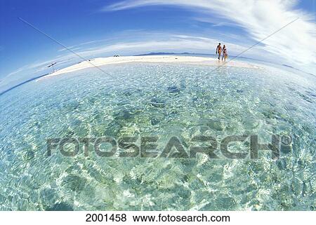 Fiji, Couple On Small Private Island, Hold Hands Blue Sky Turquoise Ocean Snorkel Gear Wide Angle View View Large Photo Image Stock Photo - Fiji, Couple On Small Private Island, Hold Hands Blue Sky Turquoise Ocean Snorkel Gear Wide Angle View. Fotosearch