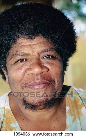 Stock Photography - Fiji, Headshot Of Local Man With Slight Moustache And Beard. Fotosearch