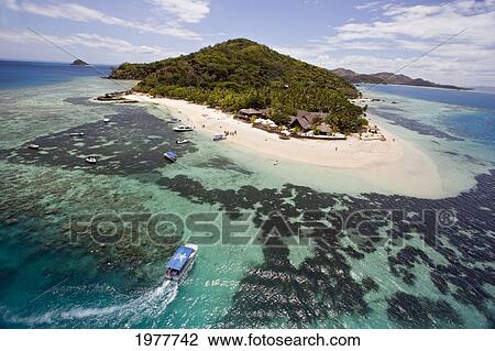 Fiji, Mamanuca Islands, An Aerial View Of The Reef Off Castaway Island. View Large Photo Image Stock Image - Fiji, Mamanuca Islands, An Aerial View Of The Reef Off Castaway Island.. Fotosearch