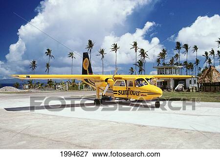 Fiji, Taveuni Airport, Sunflower Airlines Airplane On The Tarmac View Large Photo Image Stock Photo - Fiji, Taveuni Airport, Sunflower Airlines Airplane On The Tarmac. Fotosearch
