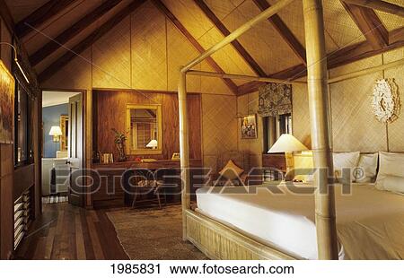 Fiji, Wakaya Island, The Wakaya Club, Interior View Of Hotel Bedroom. View Large Photo Image Stock Image - Fiji, Wakaya Island, The Wakaya Club, Interior View Of Hotel Bedroom.. Fotosearch