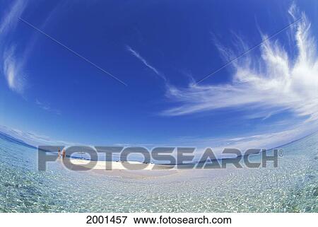 Fiji, Wide Angle Couple Walk Small Sand Island With Snorkel Gear Blue Sky Tropical Calm Ocean Private View Large Photo Image Stock Photo - Fiji, Wide Angle Couple Walk Small Sand Island With Snorkel Gear Blue Sky Tropical Calm Ocean Private. Fotosearch