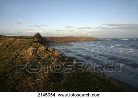 Picture - Filey Brig, a distinctive feature of the Yorkshire Coast; Filey, Yorkshire, England. Fotosearch
