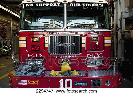 Fire Bridage Truck Inside A Fire Station In Front Of Ground Zero, Manhattan, New York, Usa View Large Photo Image Stock Photo - Fire Bridage Truck Inside A Fire Station In Front Of Ground Zero, Manhattan, New York, Usa. Fotosearch