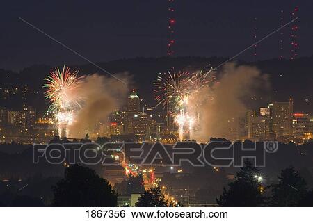Fireworks Display, Portland, Oregon, Usa View Large Photo Image Stock Photograph - Fireworks Display, Portland, Oregon, Usa. Fotosearch