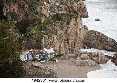 Fisherman's Hut Along The Coast; Nerja Andalusia Spain View Large Photo Image Stock Image - Fisherman's Hut Along The Coast; Nerja Andalusia Spain. Fotosearch