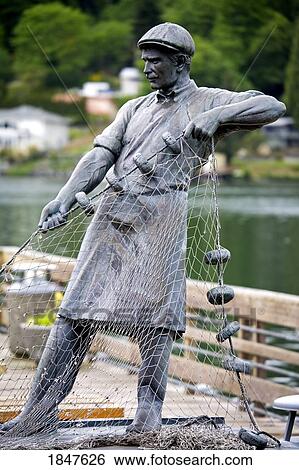 Stock Photograph - Fisherman's Memorial; Gig Harbor, Tacoma, Washington State, Usa. Fotosearch