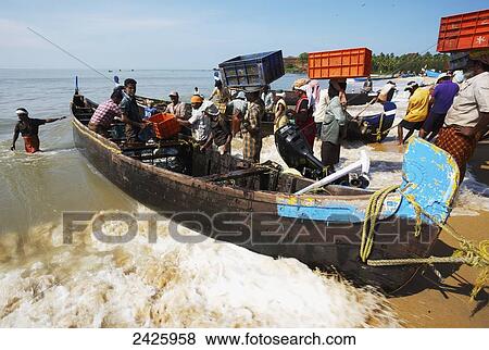 Fishermen on Bekal beach; Northern Kerala, India View Large Photo Image Stock Photo - Fishermen on Bekal beach; Northern Kerala, India. Fotosearch