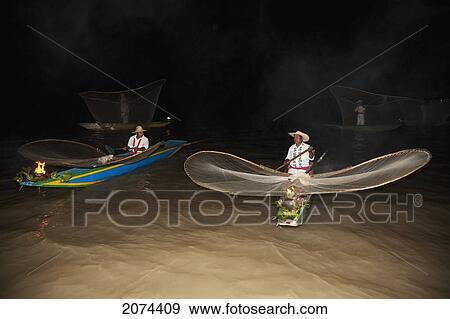 Fishermen With Butterfly Nets In Lake P View Large Photo Image Stock Photo - Fishermen With Butterfly Nets In Lake P. Fotosearch