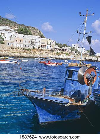 Picture - Fishing Boat In Harbor. Fotosearch
