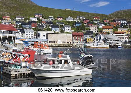 Fishing Boat In Honningsvag Port, Mageroy Island, Norway, Scandinavia View Large Photo Image Stock Photo - Fishing Boat In Honningsvag Port, Mageroy Island, Norway, Scandinavia. Fotosearch
