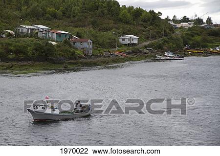 Stock Image - Fishing Boat In Moraleda Channel, Puerto Aguirre, Aysen Region, Chile. Fotosearch