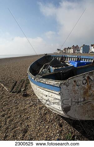 Fishing Boat Pulled To Shore On Aldeburgh Beach, Suffolk, Uk View Large Photo Image Stock Photography - Fishing Boat Pulled To Shore On Aldeburgh Beach, Suffolk, Uk. Fotosearch