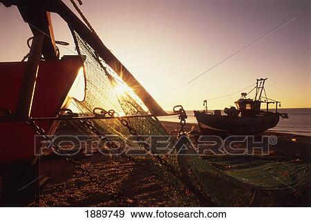 Fishing Boats And Nets On The Stade At Dawn View Large Photo Image Stock Photo - Fishing Boats And Nets On The Stade At Dawn. Fotosearch