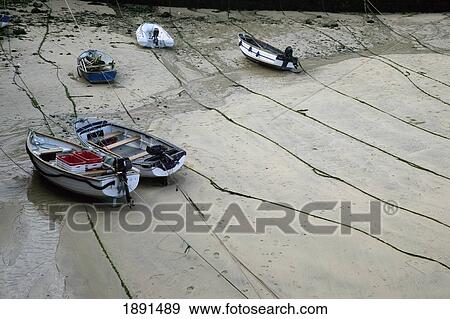 Fishing Boats At Low Tide At St. Ives Harbor View Large Photo Image Stock Photo - Fishing Boats At Low Tide At St. Ives Harbor. Fotosearch