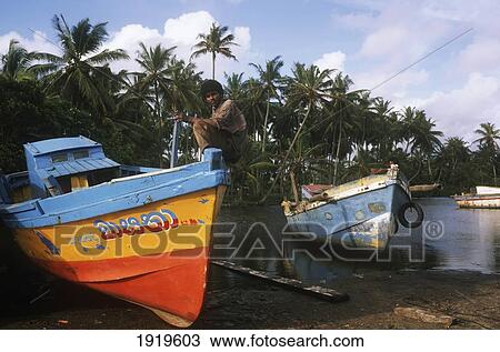 Stock Image - Fishing Boats & Palms ÃƒÆ’Ã‚Â¡. Fotosearch