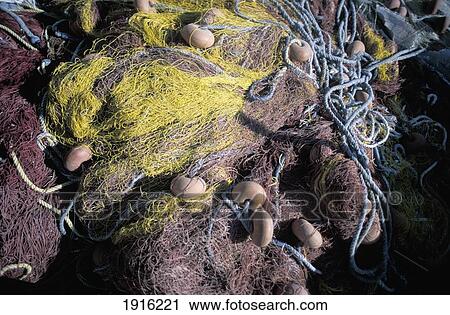Stock Image - Fishing Nets In Parikia. Fotosearch