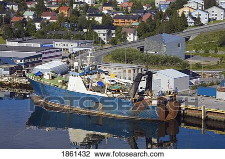 Stock Image - Fishing Trawler, Tromso, Troms County, Norway, Scandinavia. Fotosearch