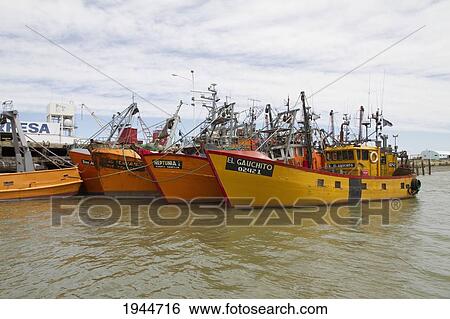 Stock Photograph - Fishing trawlers, Rawson, Chubut, Argentina. Fotosearch
