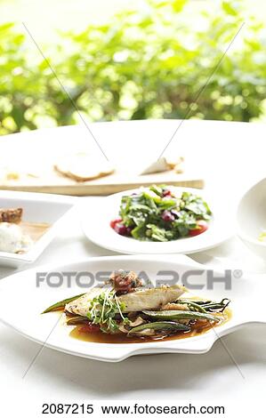 Five course tasting menu including appetizers, salad, main course, and dessert. View Large Photo Image Stock Photography - Five course tasting menu including appetizers, salad, main course, and dessert.. Fotosearch