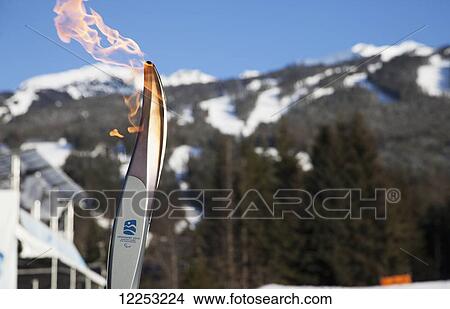 Picture - Flame of paralympic torch relay; Whistler, British Columbia, Canada. Fotosearch