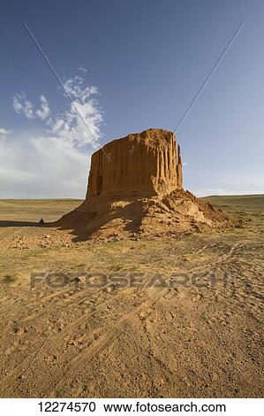 Stock Image - Flaming Cliffs, Bayanzag, South Gobi Province, Mongolia. Fotosearch