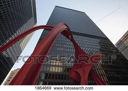 Stock Photo - Flamingo Statue; Chicago, Illinois, Usa. Fotosearch