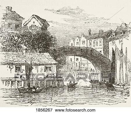 Fleet Bridge London In The 17Th Century. From The National And Domestic History Of England By William Aubrey Published London Circa 1890 View Large Photo Image Stock Photo - Fleet Bridge London In The 17Th Century. From The National And Domestic History Of England By William Aubrey Published London Circa 1890. Fotosearch
