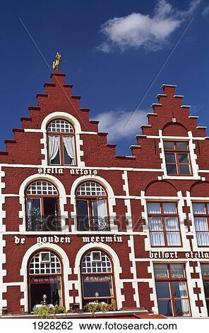 Stock Image - Flemish Buildings In Grand Place. Fotosearch