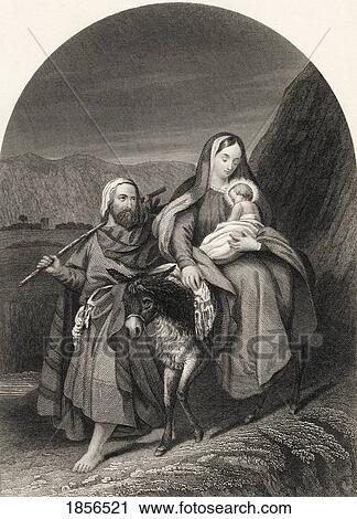 Flight Into Egypt From The National Illustrated Family Bible Published C1870 View Large Photo Image Stock Image - Flight Into Egypt From The National Illustrated Family Bible Published C1870. Fotosearch