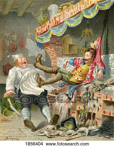Picture - Flight With Ducks Down The Chimney Illustration By Alphonse Adolf Bichard From The Book The Adventures Of Baron Munchausen Published C1886. Fotosearch
