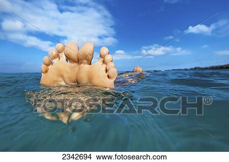 Picture - Floating in the ocean; Big Island, Hawaii, United States of America. Fotosearch