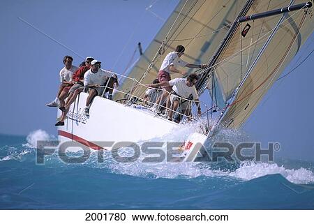 Florida, Key West '96 Yacht Race, Bow Of Yacht, Crew In Action View Large Photo Image Stock Image - Florida, Key West '96 Yacht Race, Bow Of Yacht, Crew In Action. Fotosearch