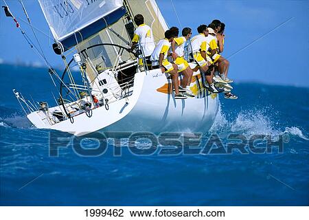 Florida, Key West Race Week, Stern View Of Crew, Starboard Side, Leaning View Large Photo Image Stock Image - Florida, Key West Race Week, Stern View Of Crew, Starboard Side, Leaning. Fotosearch
