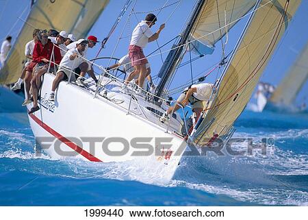 Florida, Key West Yacht Race, Bow Of Yacht, Crew In Action View Large Photo Image Stock Image - Florida, Key West Yacht Race, Bow Of Yacht, Crew In Action. Fotosearch