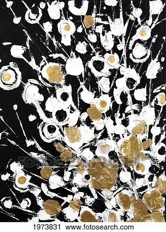 Stock Image - Fluff 2 Of 2, Abstract Flora - 2 Panel Series (Oil Painting).. Fotosearch