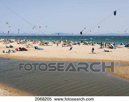 Flying Kites On A Beach; Punta Paloma Tarifa Costa De La Luz Cadiz Andalusia Spain View Large Photo Image Stock Photography - Flying Kites On A Beach; Punta Paloma Tarifa Costa De La Luz Cadiz Andalusia Spain. Fotosearch