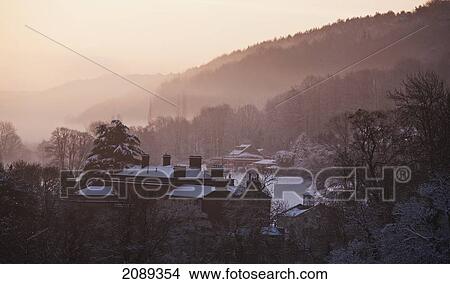 Fog Over The Hills In Winter; Cromford, Derbyshire, England View Large Photo Image Picture - Fog Over The Hills In Winter; Cromford, Derbyshire, England. Fotosearch