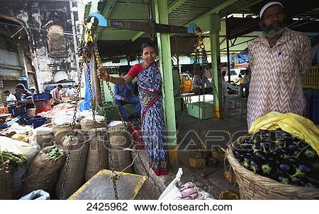Stock Image - Food stall in the market; Hyderabad, Andhra Pradesh, India. Fotosearch