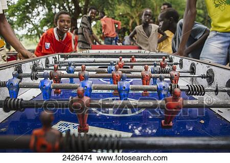 Picture - Foosball (table football) table; Ethiopia. Fotosearch