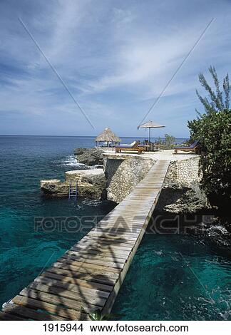 Footbridge Over Water In Holiday Resort View Large Photo Image Picture - Footbridge Over Water In Holiday Resort. Fotosearch